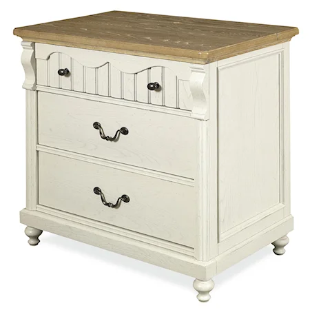 Three Drawer Nightstand with Lift-lid Top